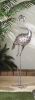 STANDING TALL GALVANIZED FLAMINGO STATUE