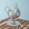 Glass Rooster Candy Dish