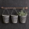 Half Round Open Weave Metal Wall Buckets