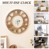 Natural Wood 16-inch Classic Farmhouse Roman Numerals Wall Clock