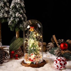 Pvc Christmas Tree Resin Santa Glass Cover Led Light Christmas Gift Decoration