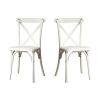 2-Pack Resin X-Back Chair, Dining Chair Furniture 2-Pack, Modern Farmhouse Cross Back Chair for Kitchen,Lime Wash