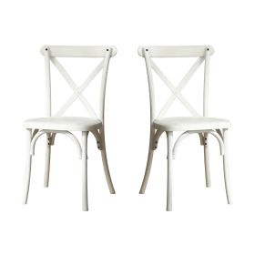 2-Pack Resin X-Back Chair, Dining Chair Furniture 2-Pack, Modern Farmhouse Cross Back Chair for Kitchen,Lime Wash