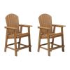 HIPS Bar Chair with Armrest,Patio Bar Chair Set of 2 Adirondack Chairs Set of 2 for Outdoor Deck Lawn Pool Backyard TEAK