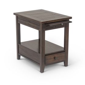 Rustic Wooden End Table - Warm and Elegant Design - Storage Space, Durable Construction