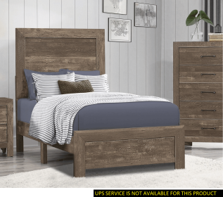 Simple Look Rustic Brown Finish 1pc Twin Size Bed Panel Headboard Footboard Formal Bedroom Furniture