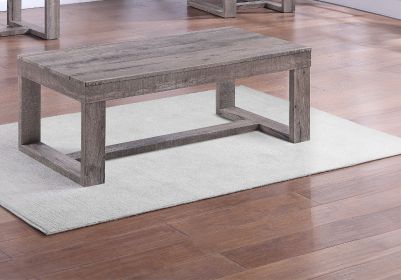 1pc Contemporary Coffee Table Rustic Brown Gray Tan Finish Living Room Wooden Furniture