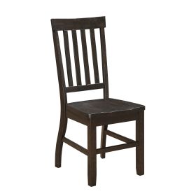 Rustic Walnut Slat Back Side Chairs (Set of 2)