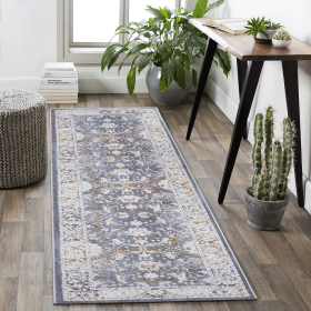 2X8 Blue/Traditional Non-Shedding Living Room Bedroom Dining Home Office Stylish and Stain Resistant Area Rug