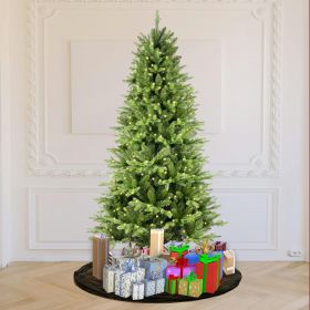 7.5ft Artificial Christmas Tree Prelit PE&PVC With Metal Stand,550 Multi-Colour LED Lights