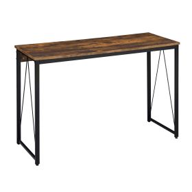 Weathered Oak and Black 47.5" Writing Desk with Metal Sled Base