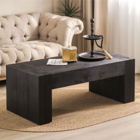 Living Room Wood Table, Versatile Table ,Black Wood Coffee Table,Modern Black Solid Wood Coffee Table