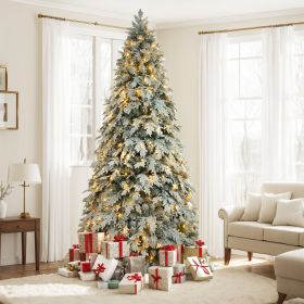 7.5ft Artificial Christmas Tree with 400 LED Lights and 1200 Bendable Branches, Christmas Tree Holiday Decoration, Creative Decorated Trees