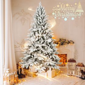 6ft PVC&PE Flocking Hinged Tree Environmentally Friendly Fireproof Artificial Christmas Flocked Tree