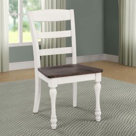 Dark Cocoa and White Ladder Back Side Chair (Set of 2)