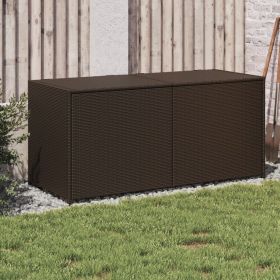 Garden Storage Box Brown 74.8 Gal Poly Rattan