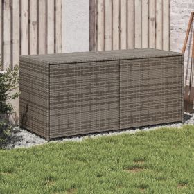 Garden Storage Box Gray 74.8 Gal Poly Rattan