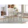 Taupe and Silver 5-Piece Rectangle Dining Set