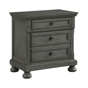 Modern Style 2-Drawer Nightstand Made with Wood & Rustic Gray Finish