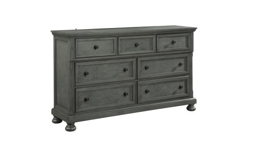 Modern Style 7-Drawer Dresser Made with Wood & Rustic Gray Finish