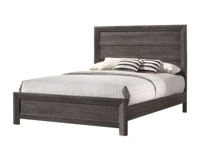 Rustic 1Pc Wooden Bedroom Furniture Full Size Panel Bed Gray Brown Finish Contemporary Style