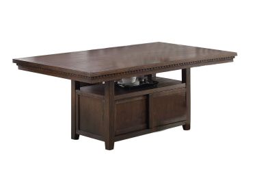 Dining Room Furniture Dining Table Rustic Espresso Table w Storage Base Wooden Top 1pc Rectangular Table Only