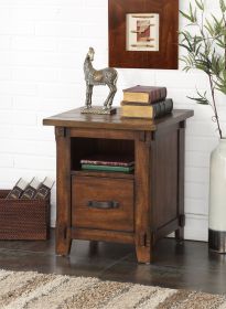 Bridgevine Home Restoration One Drawer File, No Assembly Required, Rustic Walnut Finish