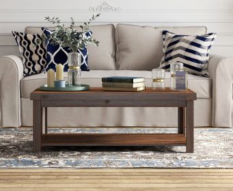 Bridgevine Home Sausalito 48" Coffee Table, No Assembly Required, Whiskey Finish