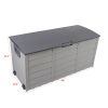 75gal 260L Outdoor Garden Plastic Storage Deck Box Chest Tools Cushions Toys Lockable Seat