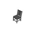 HDPE Dining Chair, Gray, With Cushion, No Armrest, Set of 2