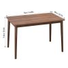 Dining Table Retro Rectangle Table Solid Rubber Wood Rustic Furniture for Kitchen Dining Room Walnut Color