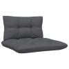 Patio Middle Sofa with Cushions White Solid Pinewood