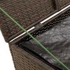 Garden Storage Box Brown 76.9 Gal Poly Rattan