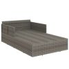 Sunbed with Cushions Gray 71.7"x46.5"x24.8" Poly Rattan