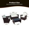 4Pcs Outdoor Rattan PE Wicker Patio Furniture Set Sectional Sofa Chair Table New