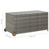 Patio Storage Box Light Gray 47.2"x25.6"x24" Poly Rattan