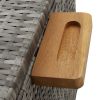 Patio Storage Box Light Gray 47.2"x25.6"x24" Poly Rattan