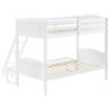 White Twin/Full Bunk Bed with Arched Headboard