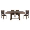 Classic Light Rustic Brown Finish Wooden 1pc Dining Table w Self-Storing Leaf Mindy Veneer Furniture