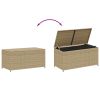 Garden Storage Box Mix Beige 50.2 Gal Poly Rattan