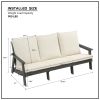 HIPS 3 Seater Sofa with Cushion, Outdoor Garden Sofa, Sofa Set for Porch, Poolside, Terrace, and Yard Grey/Beige