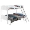 White Twin/Full Bunk Bed with Arched Headboard