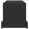 Garden Storage Box with Wheels Black 74.8 Gal Poly Rattan