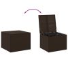 Garden Storage Box Brown 76.9 Gal Poly Rattan