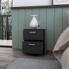 Caleb Black 2-Drawer Nightstand