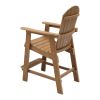 HIPS Bar Chair with Armrest,Patio Bar Chair Set of 2 Adirondack Chairs Set of 2 for Outdoor Deck Lawn Pool Backyard TEAK