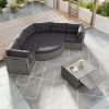 Patio Furniture Set Outdoor Furniture Daybed Rattan Sectional Furniture Set Patio Seating Group With Cushions and Center Table for Patio, Lawn, Backya