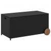 Garden Storage Box with Wheels Black 50.2 Gal Poly Rattan