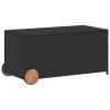 Garden Storage Box with Wheels Black 50.2 Gal Poly Rattan