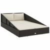 Garden Bed Black 43.3"x78.7" Poly Rattan